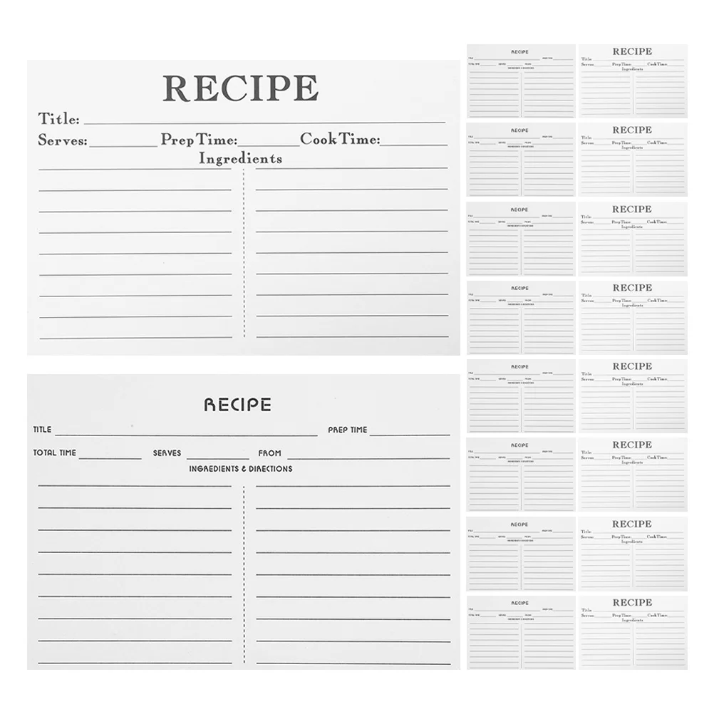 

50Pcs Blank Recipe Cards Wedding Bridal Shower Elegant Kitchen Accessories Detailed Recording Thick Paper Recipe Note Cards