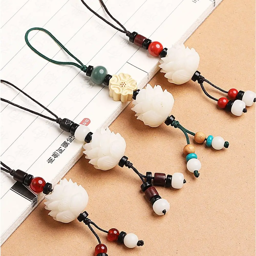 Chain Friend Gift Hand-made Key Holder Car Accessories Vintage Key Ring Lotus Flower Pendant Mobile Phone Ring Bodhi Key Chain