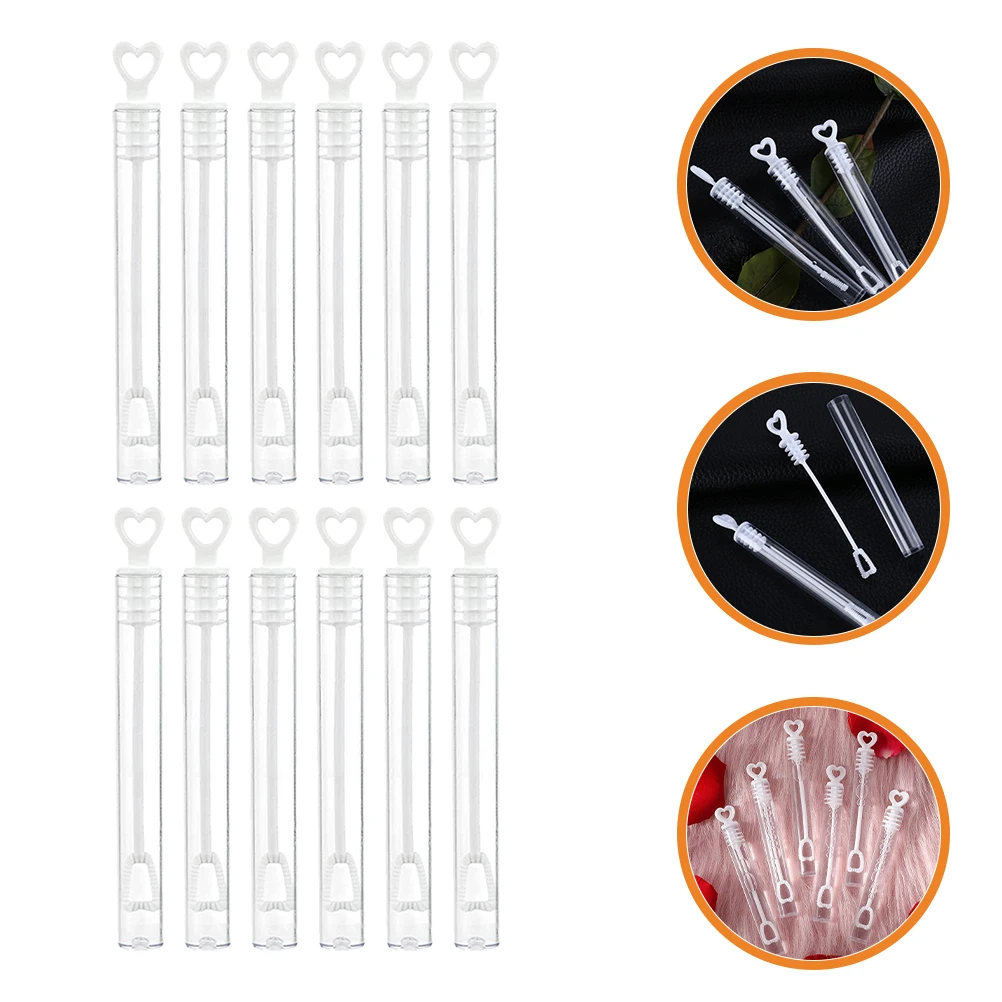 หลอดเป่าฟองสบู่เปล่า 12 ชิ้น แบบเติมได้ น้ำหนักเบา สำหรับเด็ก งานปาร์ตี้ งานแต่งงาน กลางแจ้ง ฟองสบู่น้ำสบู่