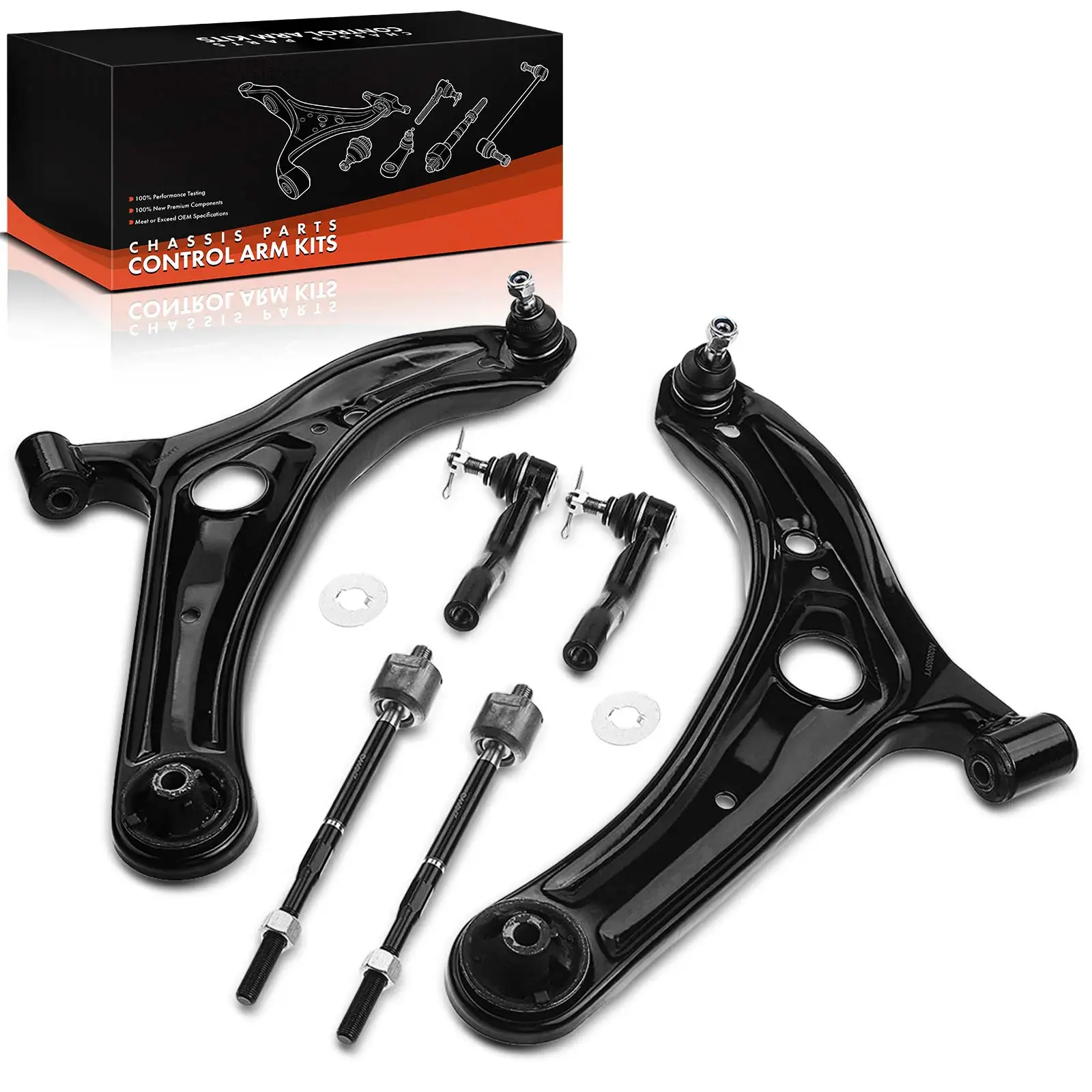 Frankberg 6-delige draagarmset vooras links rechts voor Toyota Yaris P1 Yaris Verso P2 BJ. 1999-2005 ES3555
