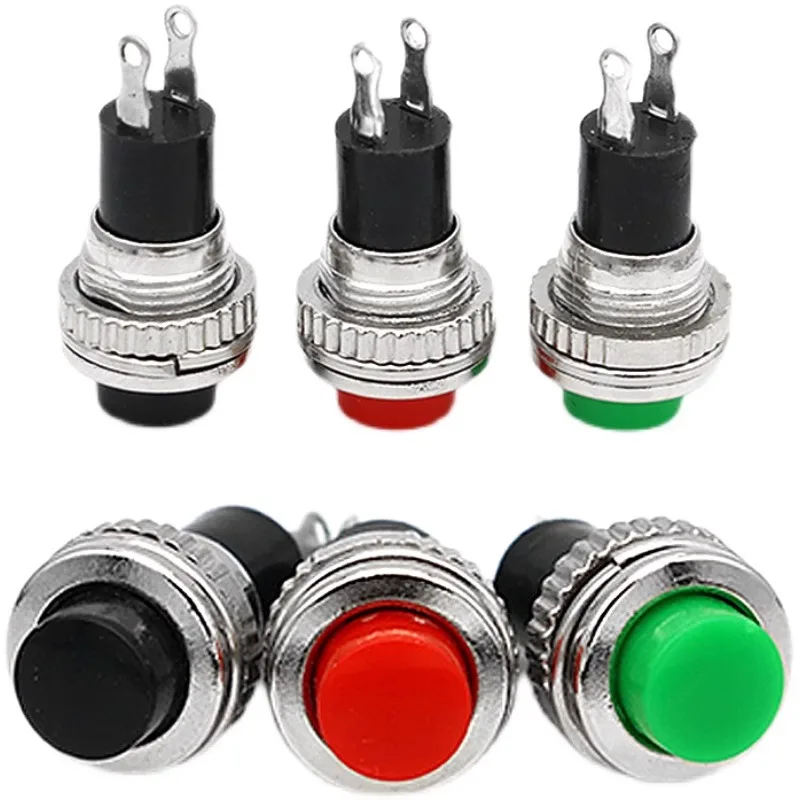 2PCS PBS power switch self-locking self-compound thread with lamp buckle square round button multi-color button reset switch
