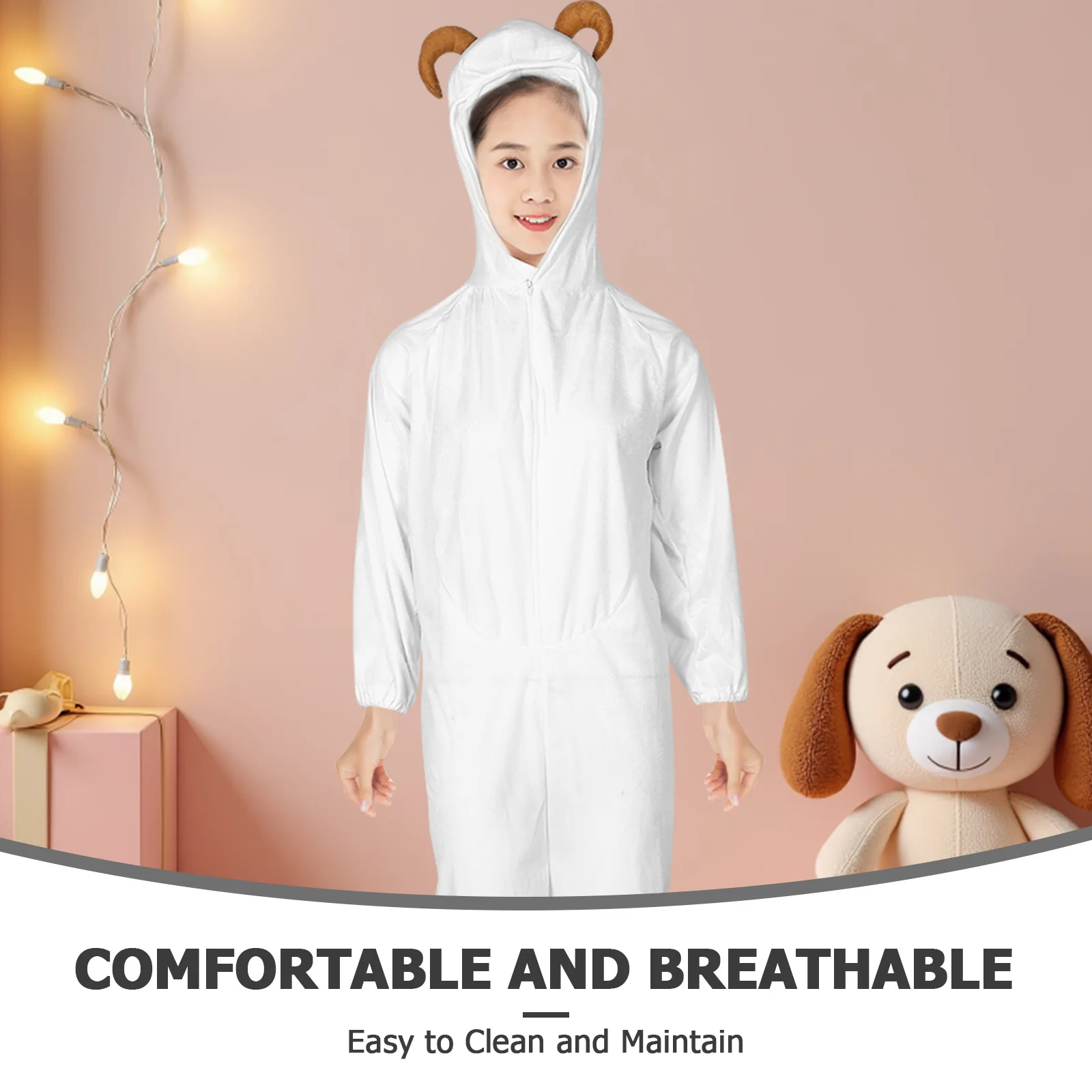 Kids 140cm Goat Halloween Animal Cosplay Costume Breathable Comfortable Stage Performance Festival Dress Up Accessories