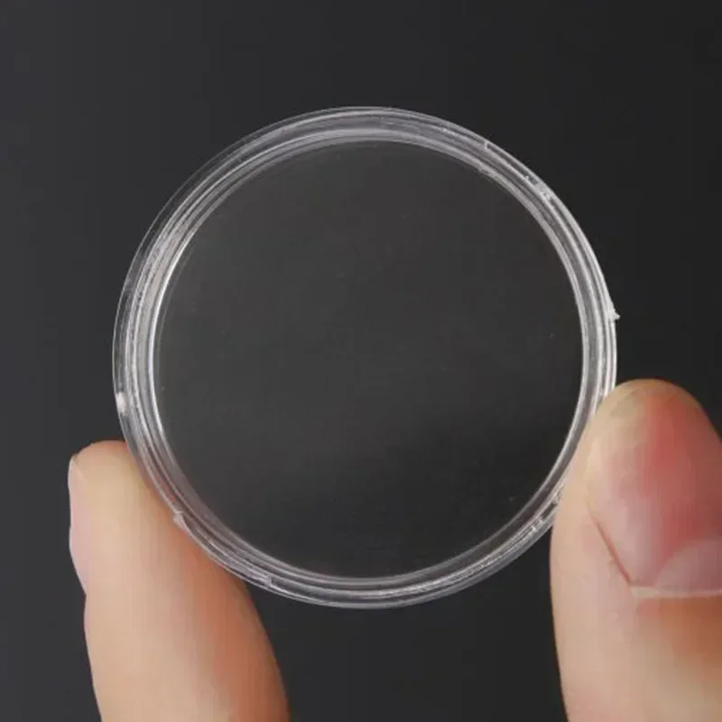 20pcs Commemorative Coin Collection and Storage Box PS Silver Coin Plastic Box 25mm Transparent Circular Coin Protection Box
