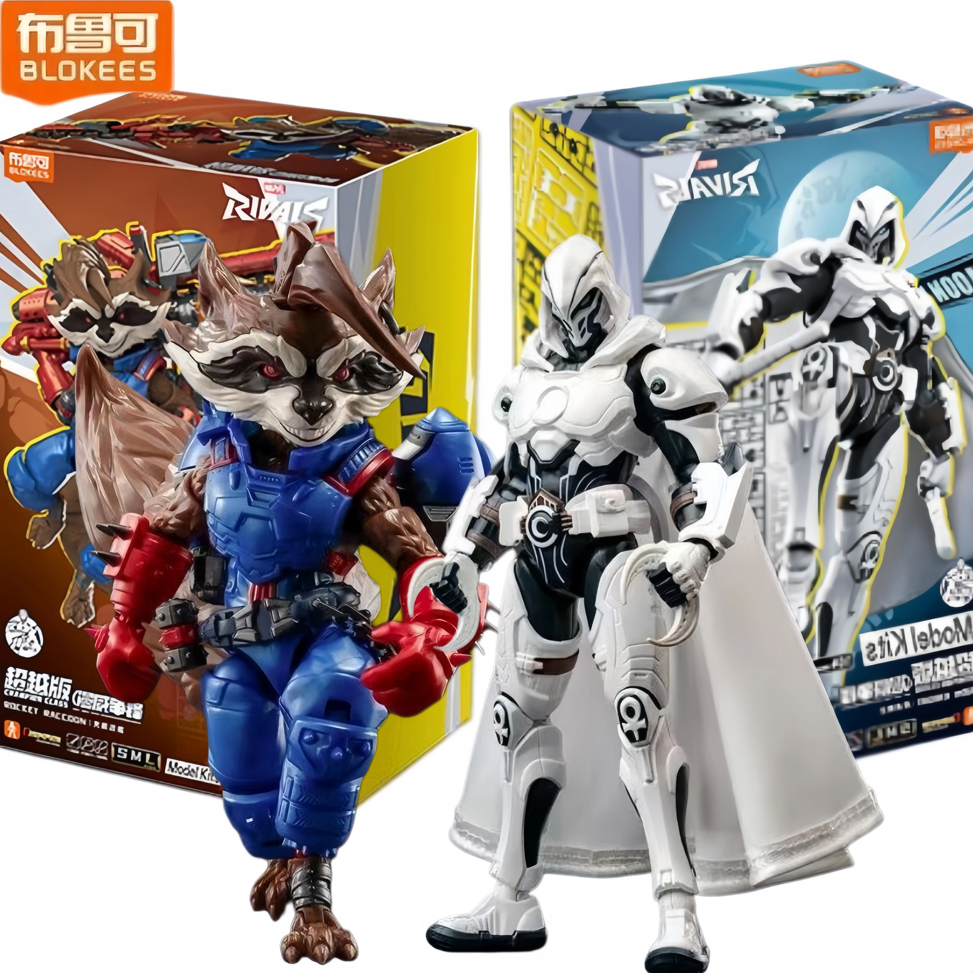 blokees-licensed-marvel-rivals-champion-series-rocket-raccoon-moon-knight-model-kit-collectible-figure-trendy-desktop-decor