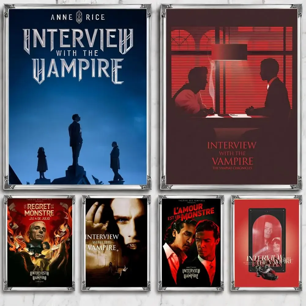 tv I-Interview W-With T-The V-Vampire Poster Self Adhesive Wall Decor Waterproof Removable for Bedroom Living Room bar Gift