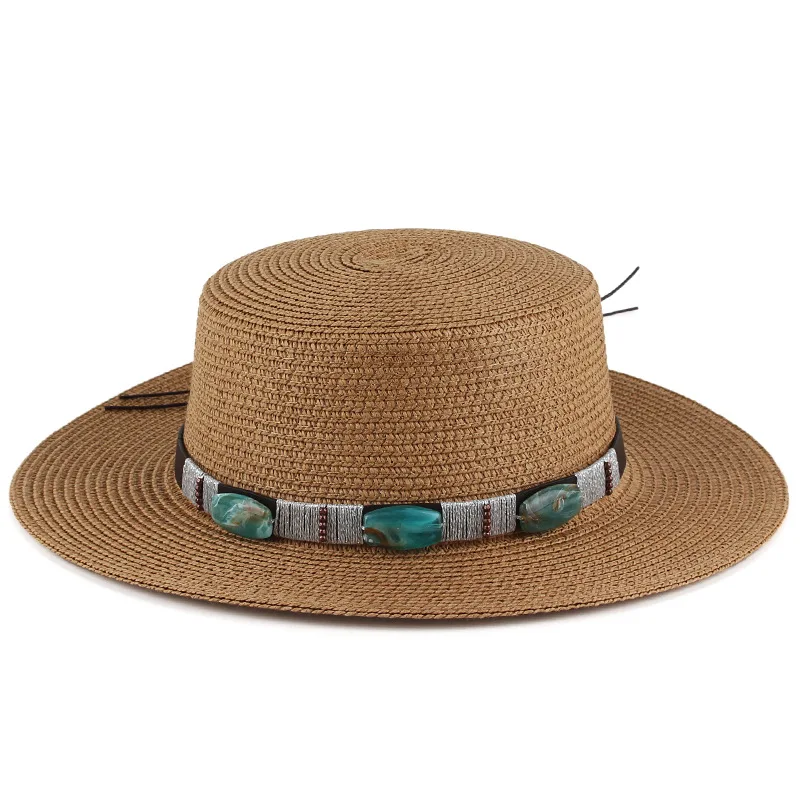 Multi-color Women's Flat-top Small Hat, Summer Sunshade Paper Straw Hat, Spring And Summer Travel Sun Protection Hat, Factory