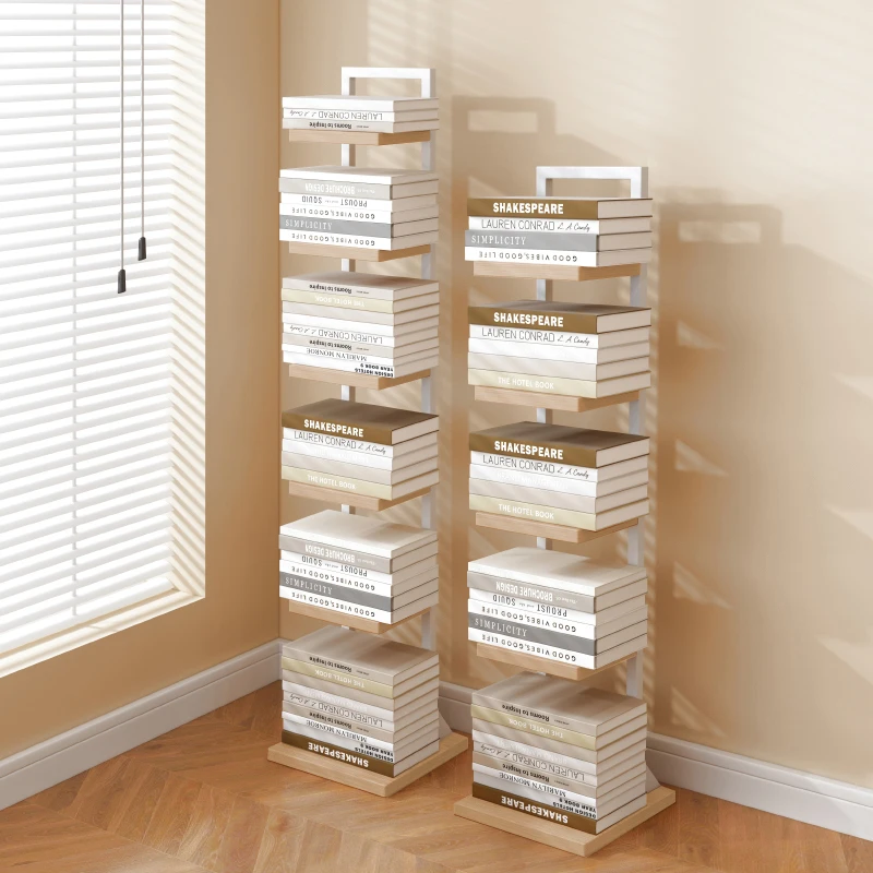 ชั้นวางหนังสือดีไซน์สวยงาม ชั้นเก็บของส่วนตัว สไตล์นอร์ดิก ชั้นวางหนังสือแบบยุโรป ชั้นวางตั้งพื้น เฟอร์นิเจอร์ชุดห้องนั่งเล่น