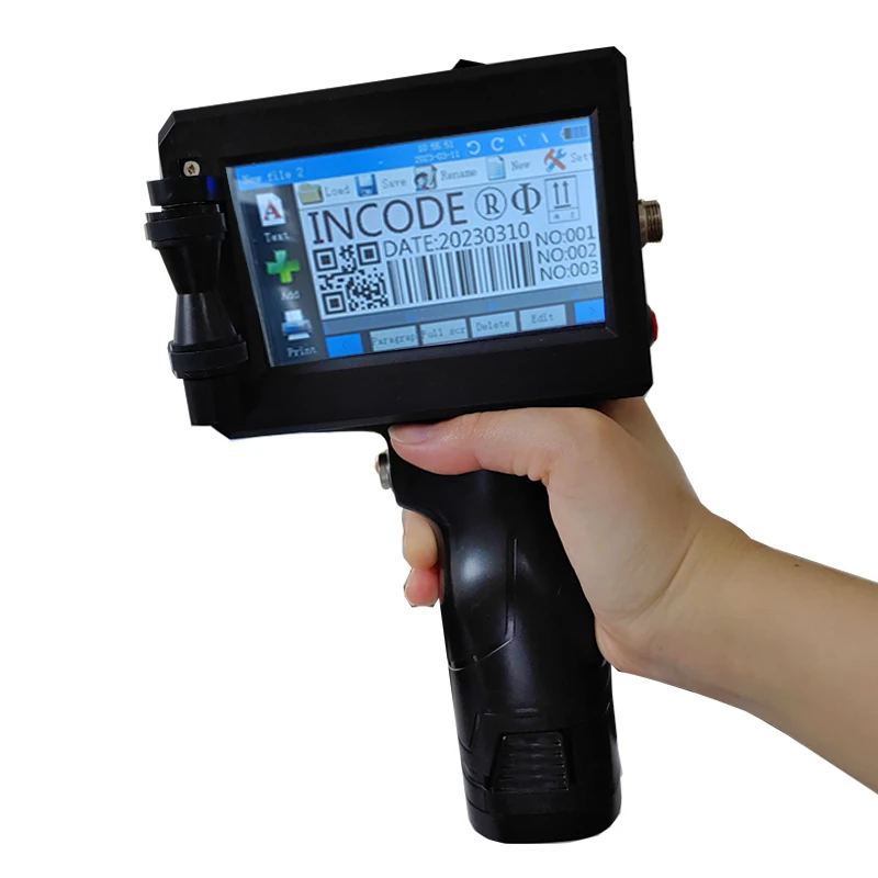 INCODE New Condition Handheld Date Coding Inkjet Marking Machine 1-Year Warranty Manual Batch Number Printer Fast Dry for Metal