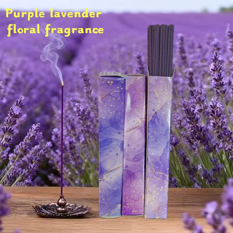 Home Fragrance Gift Box - 40/80/120 Lavender Oil Incense Sticks, Artificial