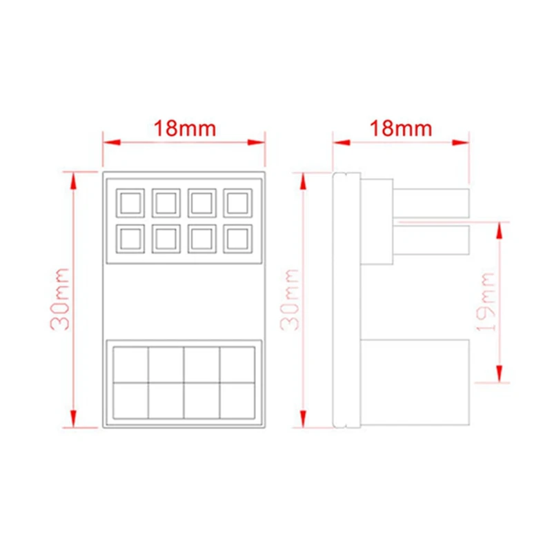 ATX 8Pin Female 180 Degree Angled To 8 Pin Male Power Adapter For Desktops Video Card GPU Power Steering Connector