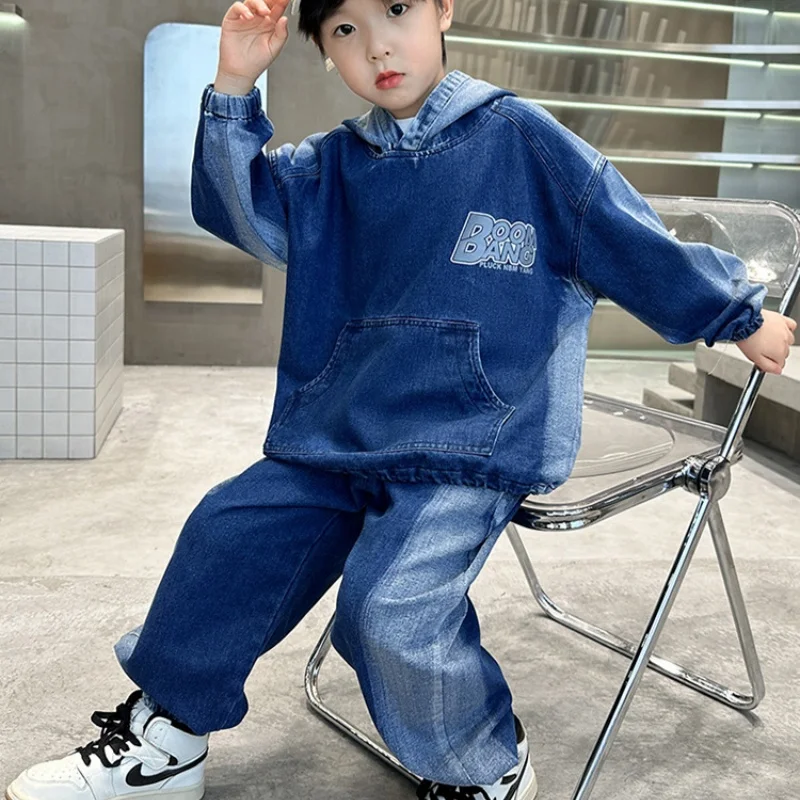 Boys Sweatshirts +Pants Kids Suits 2PCS/Set Cotton 2024 Lasted Spring Autumn Cotton Jogging Suit Teenagers Christmas Gift Childr