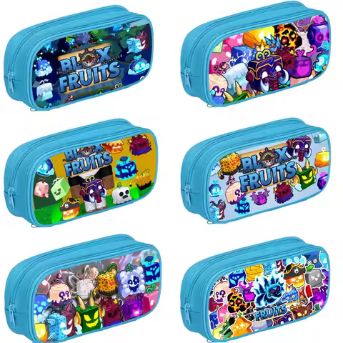 Roblox Blox Fruits Single-layer Pencil Case Polyester Vertical Square Stationery Bag Child Pencils Case Student Daily Necessitie