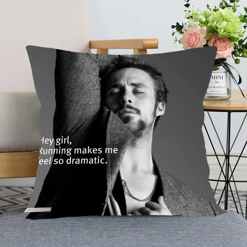 New Ryan Gosling Pillowcase Bedroom Home Decorative Gift Pillow Cover Square Zipper Pillow Cases 45x45 Satin Soft