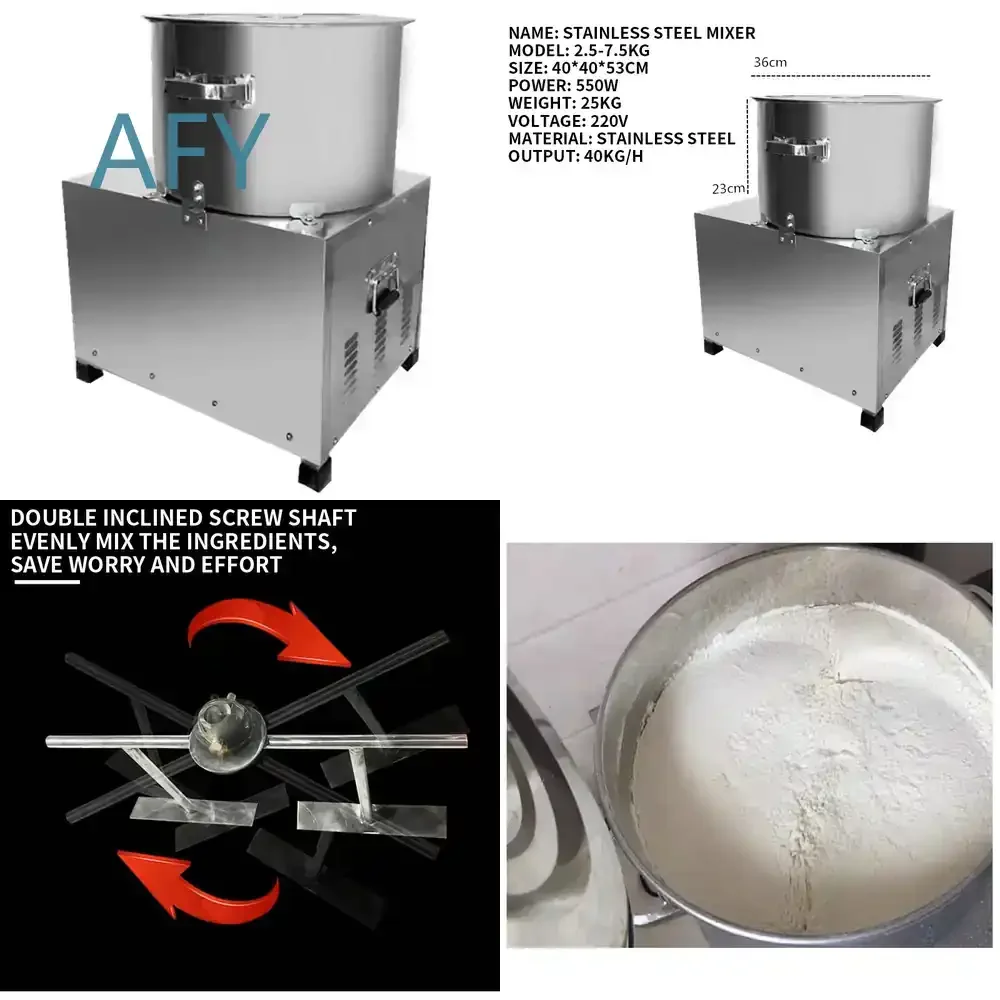 Multifunctional Meat Mixing Machine for 2.5-7.5kg Commercial Food Processing for Sausage Stuffing Vegetable Mixing Noodle