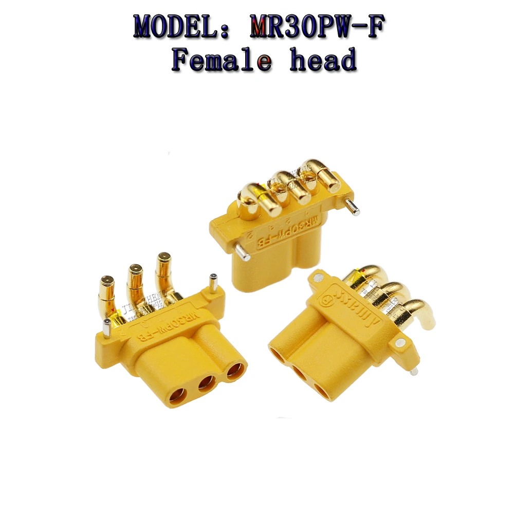 1PCS/LOT Amass MR30PW-F/M T model airplane Plug Battery Connector Set Male Female Gold Plated Banana Plug for RC Parts