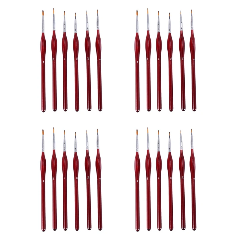 24-Piece Fine Paintbrushes - Detail Paint Brush Set - For Acrylic, Watercolor, Oil