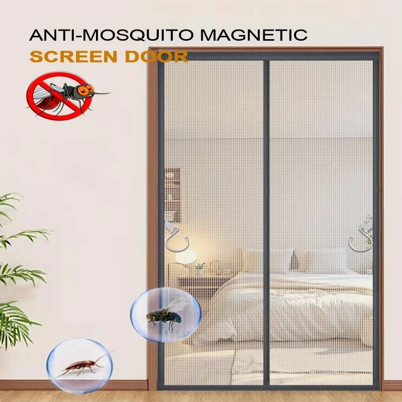 Summer Magnetic Screen Door Self-Adhesive Mosquito Repellent Curtain Easy to Install Flexible Size Home Garden Protection