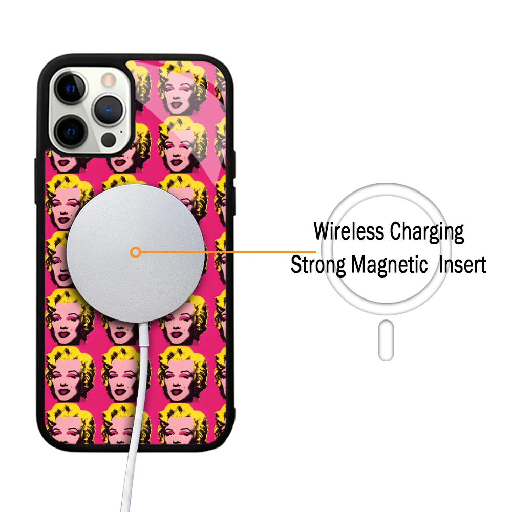 Andy Warhol Art Phone Case For IPhone 11 12 13 14 15 Plus Pro Max Mirror Acrylic Cover For Magsafe Wireless Charging