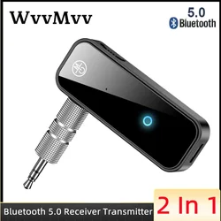New Bluetooth 5.0 Transmitter Receiver 2 in1 Wireless Adapter 3.5mm Audio AUX Adapter For Car Audio Music Aux Handsfree Headset