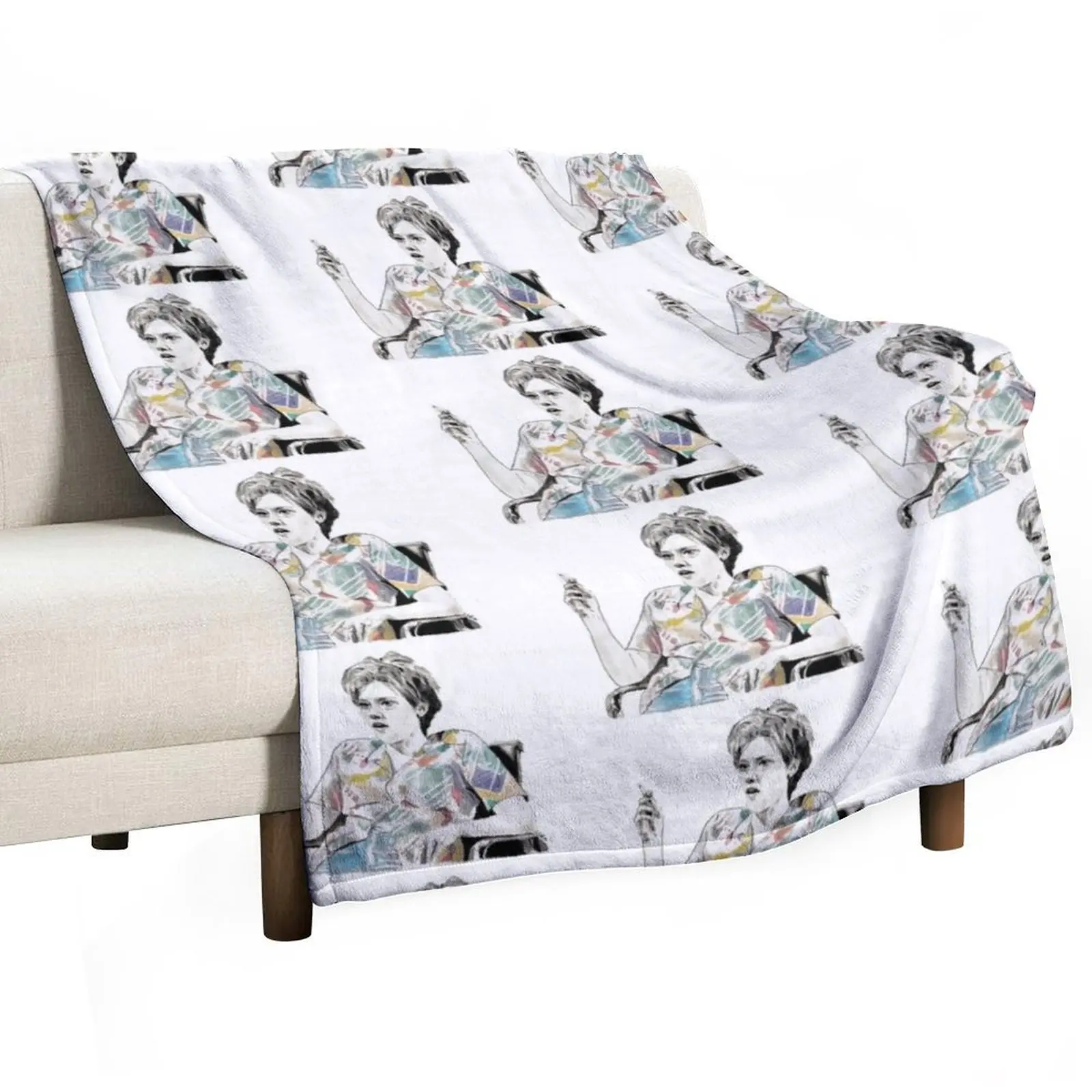 

MS. RAFFERTY/ KATE MCKINNON - Graphite & Acrylic Drawing Throw Blanket sofa bed Blankets For Bed blankets and throws Blankets