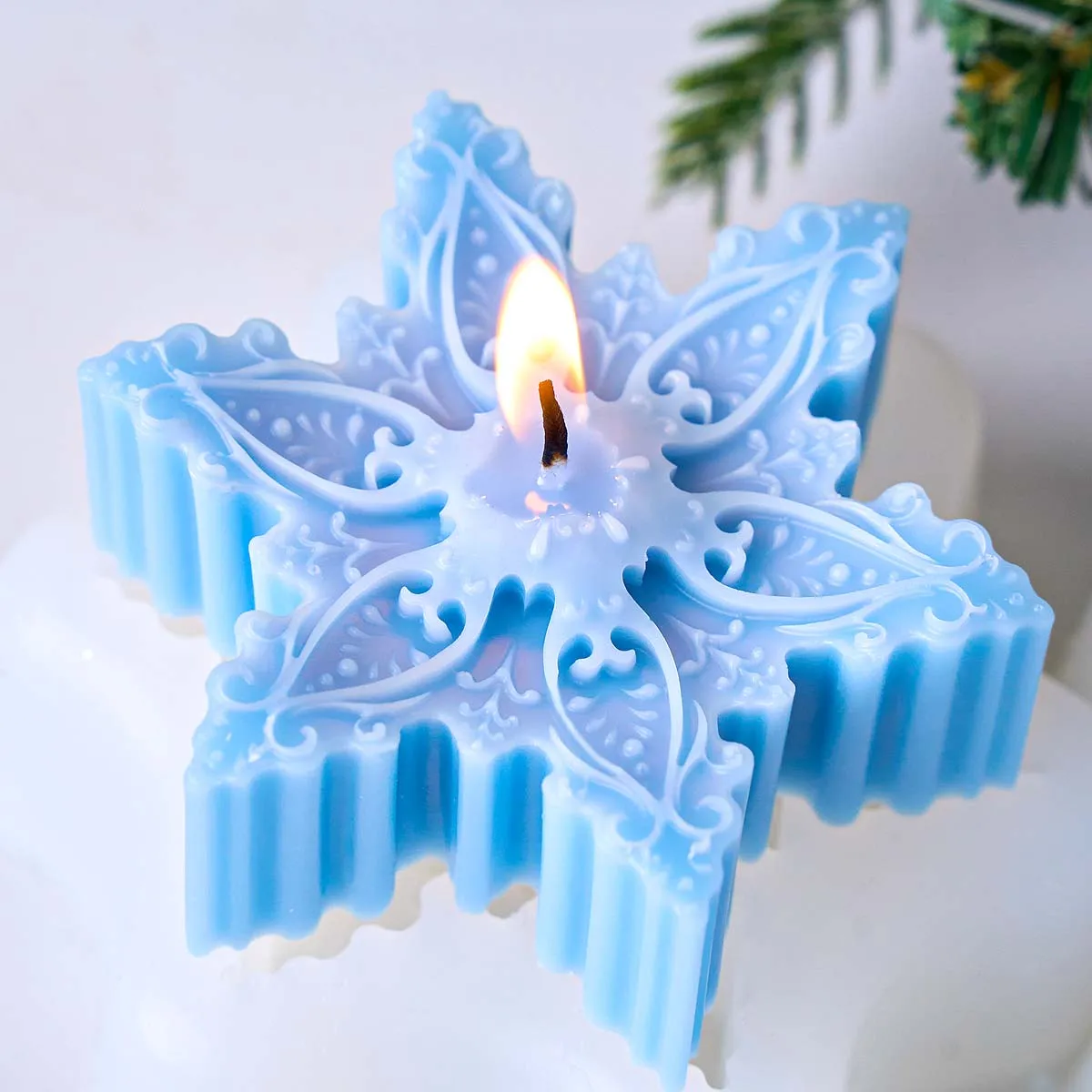 

Рождественская силиконовая форма для свечей в виде снежинки, сделай сам, мыло ручной работы, ароматерапия, гипсовая смола, формы для рукоделия, товары для домашнего декора для рождественской вечеринки