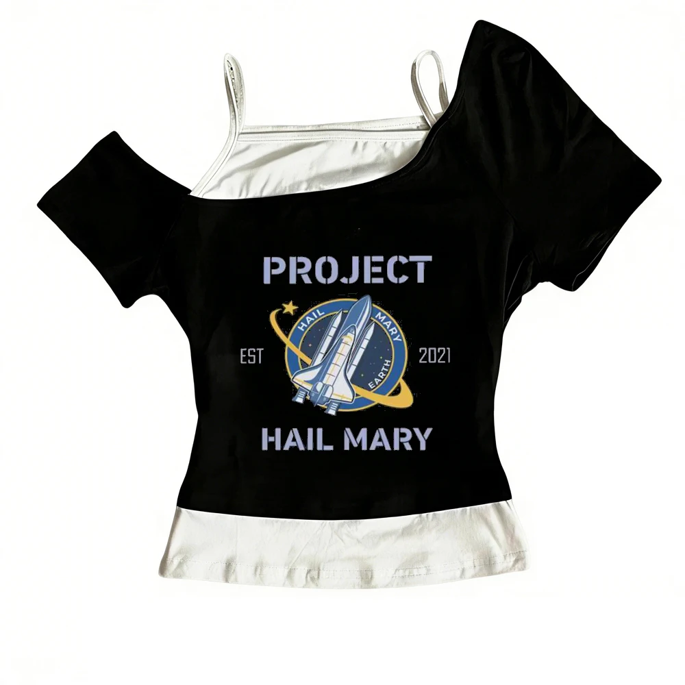 Ryan Gosling Project Hail Mary crop top teen cheap graphic dollette 2000s meme shirt japan cheap alternative  gyaru