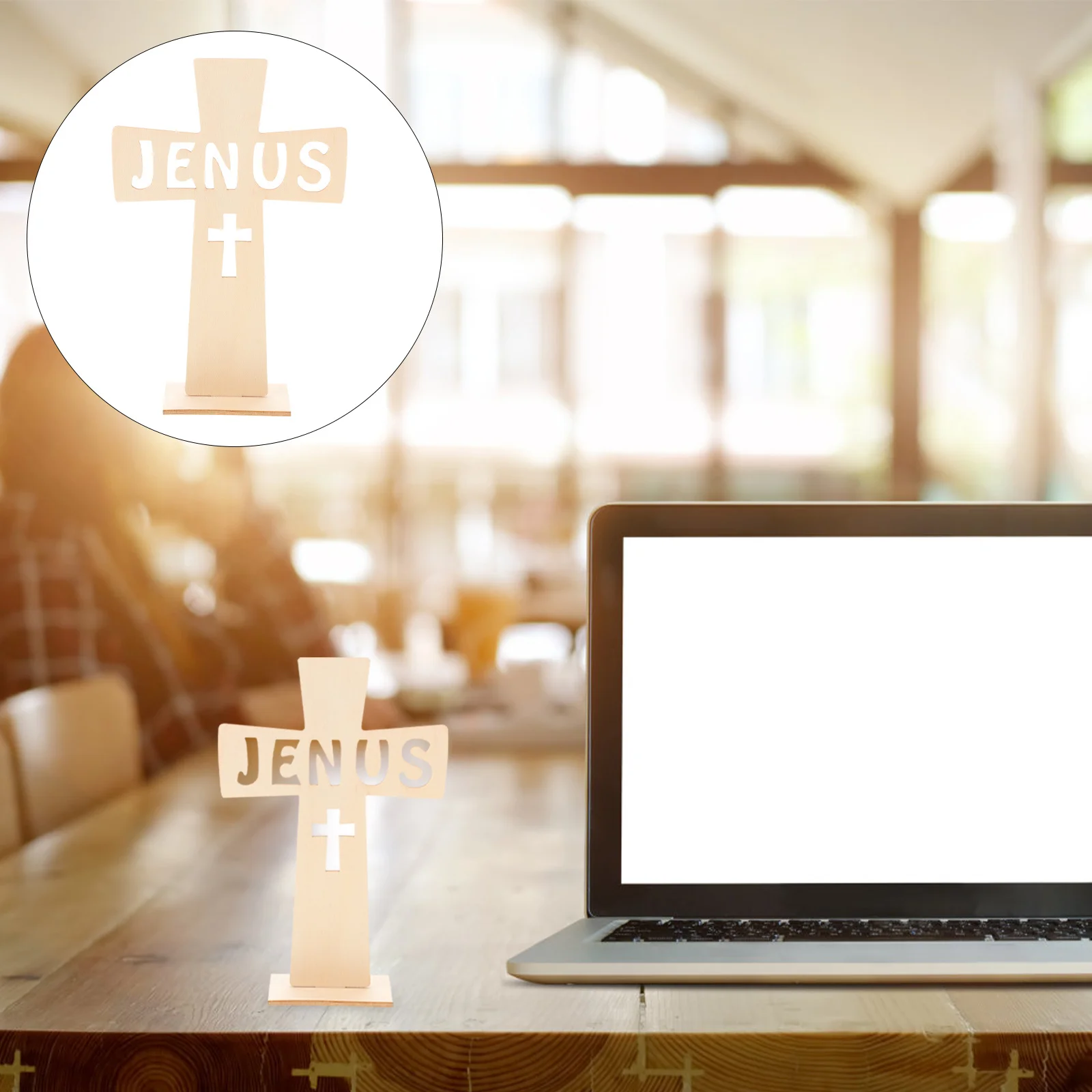 

10Pcs Wood Cross Decorative Wooden Cross Ornament for Crafts Gift Holiday Display Collection Natural Style Home Office