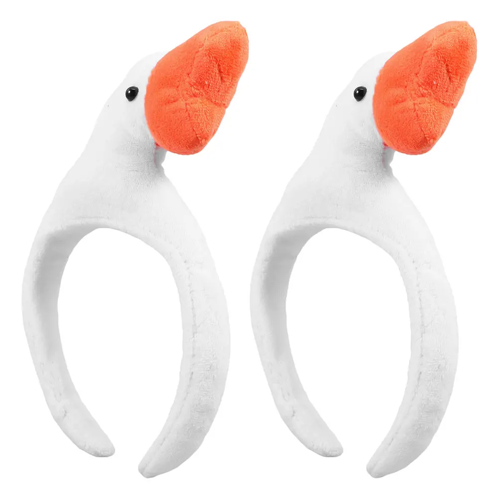 

2 Pcs Duck Hairband Cartoon Hoops Animal Headband for Washing Face Spa Cute Clasp Cosplay Fabric Child Headwear