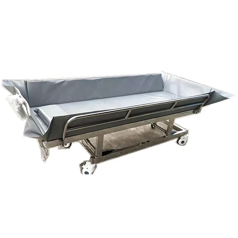 Shower Bed Tilt Electric Vichy Shower Hospital Auxiliary Massage Bed With Movable Wheels
