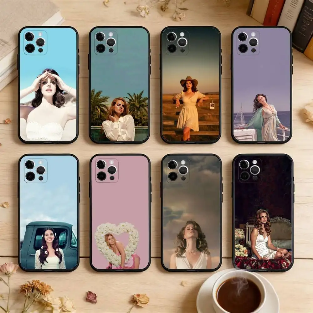 

L-Lana D-Del Rey Soft Silicone Black Cover,Phone Case For iPhone 17,16,15,14,13,12,11 Plus,Pro Max,XS