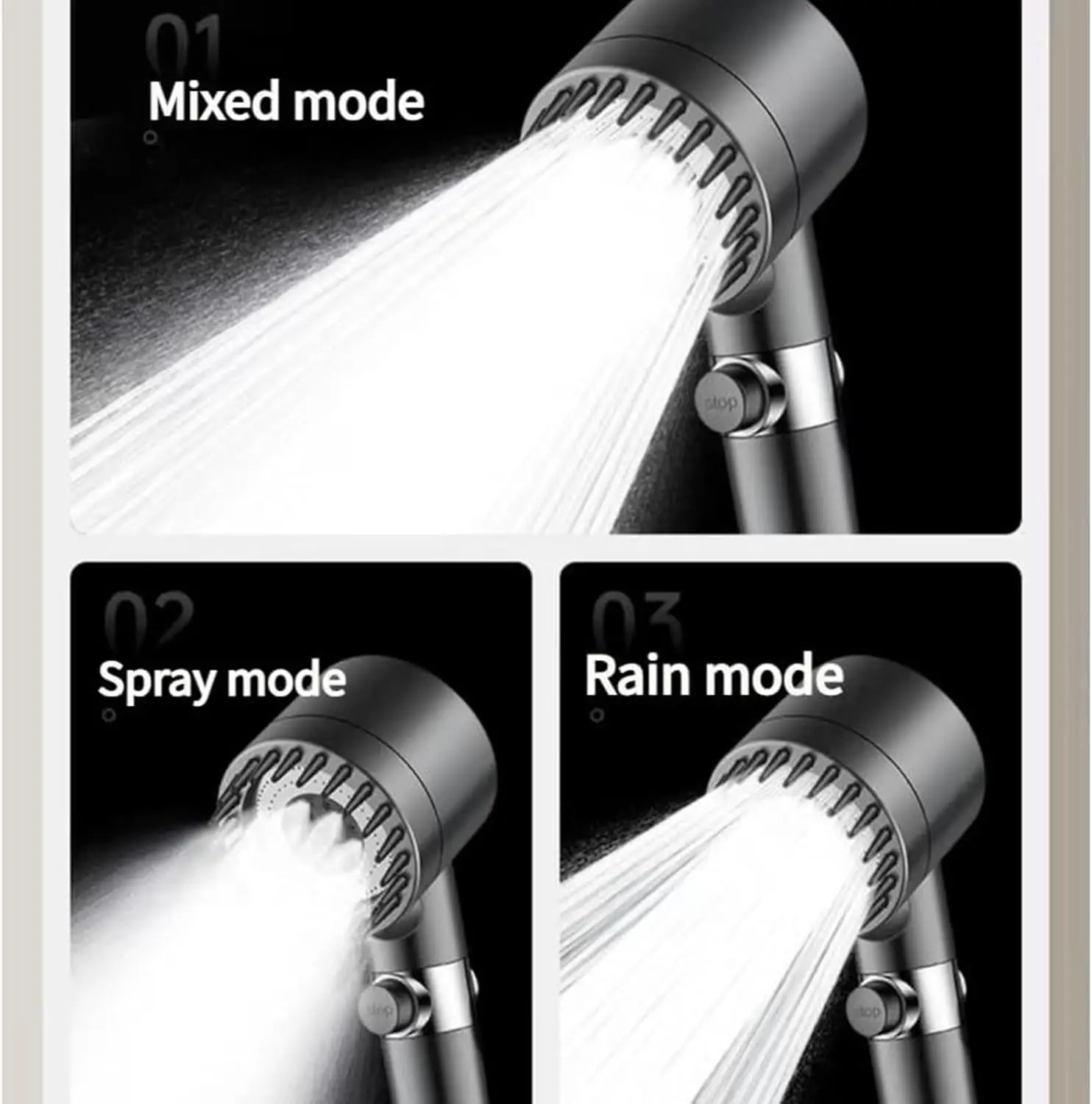 New ion drop bathroom handheld  drop faucet with  tap for shower head  filter for shower, turbocharger with multiple spray modes