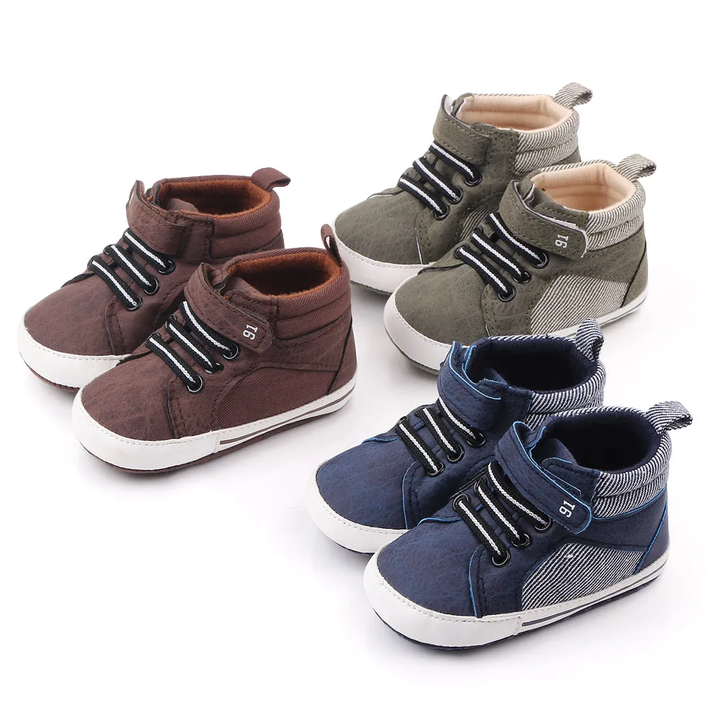 Baby Shoes Ankle Boots Soft Cotton Anti-slip Sole Baby Boys Casual Prewalking Shoes for Spring and Autumn