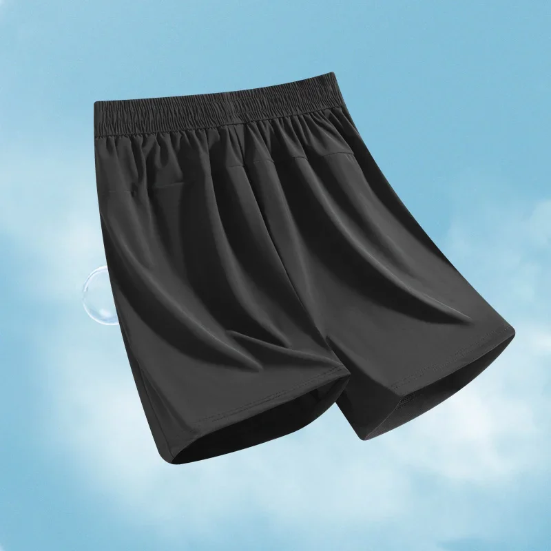 أزياء الربيع الصيف الرباط الرياضة تشغيل السراويل بسيطة بلون تصميم التجفيف السريع تنفس الجليد النسيج الرجال قصيرة 2PCS