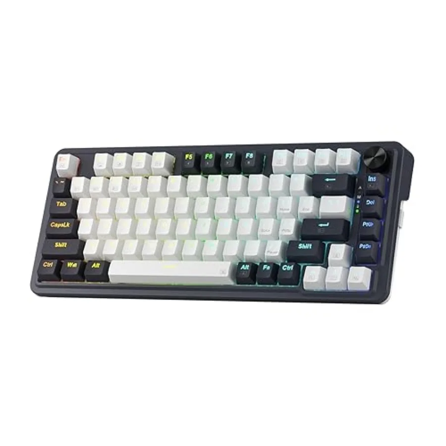 

K673 PRO 75% Wireless Gasket RGB Gaming Keyboard, 3-Modes Compact Mechanical Keyboard Hot-Swap Socket, Dedicated Knob Control a