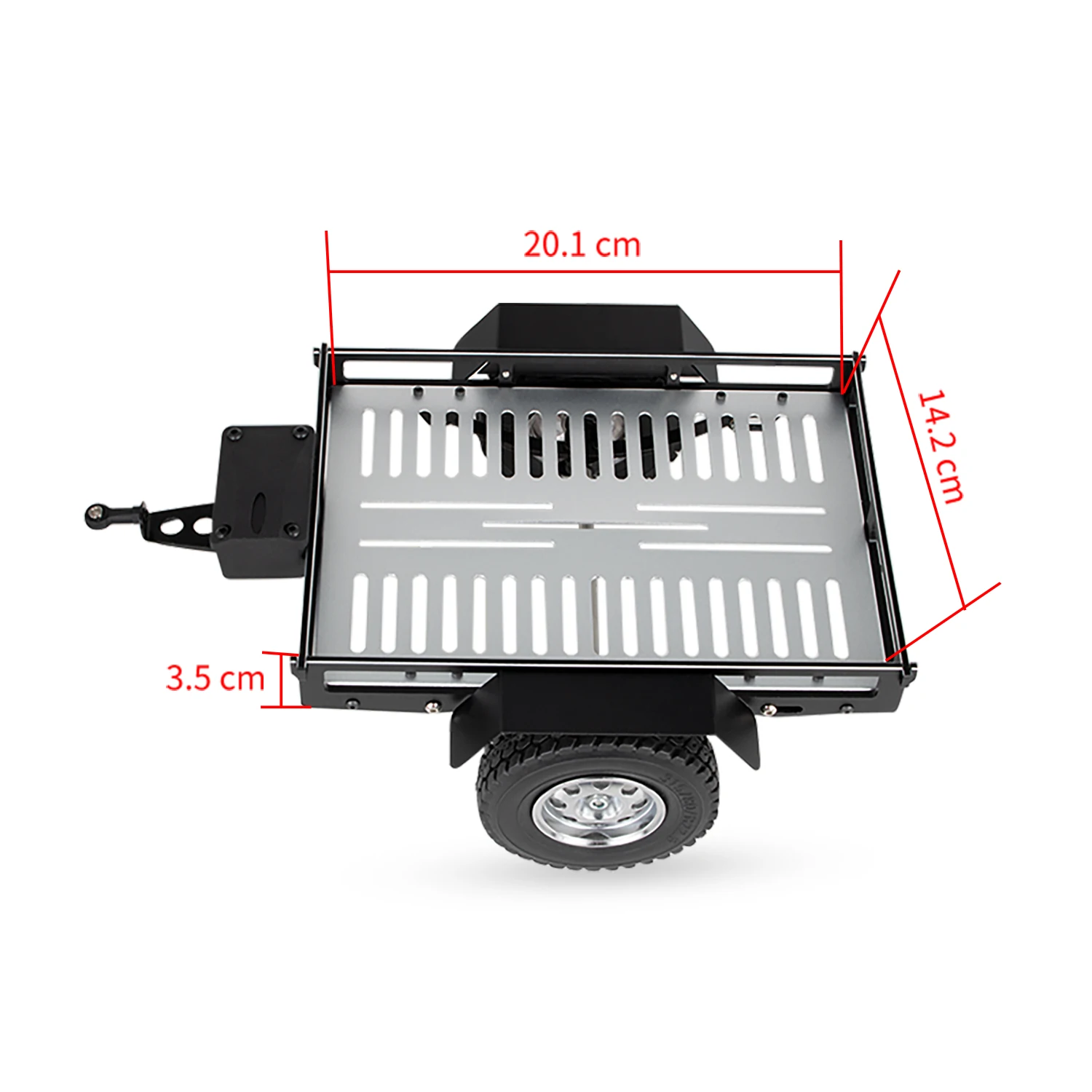 Simulazione in lega di alluminio Piccolo rimorchio per 1/10 RC Crawler Car Traxxas TRX4 Defender Bronco AXIAL SCX10 RC4WD D90 Wraith Jeep