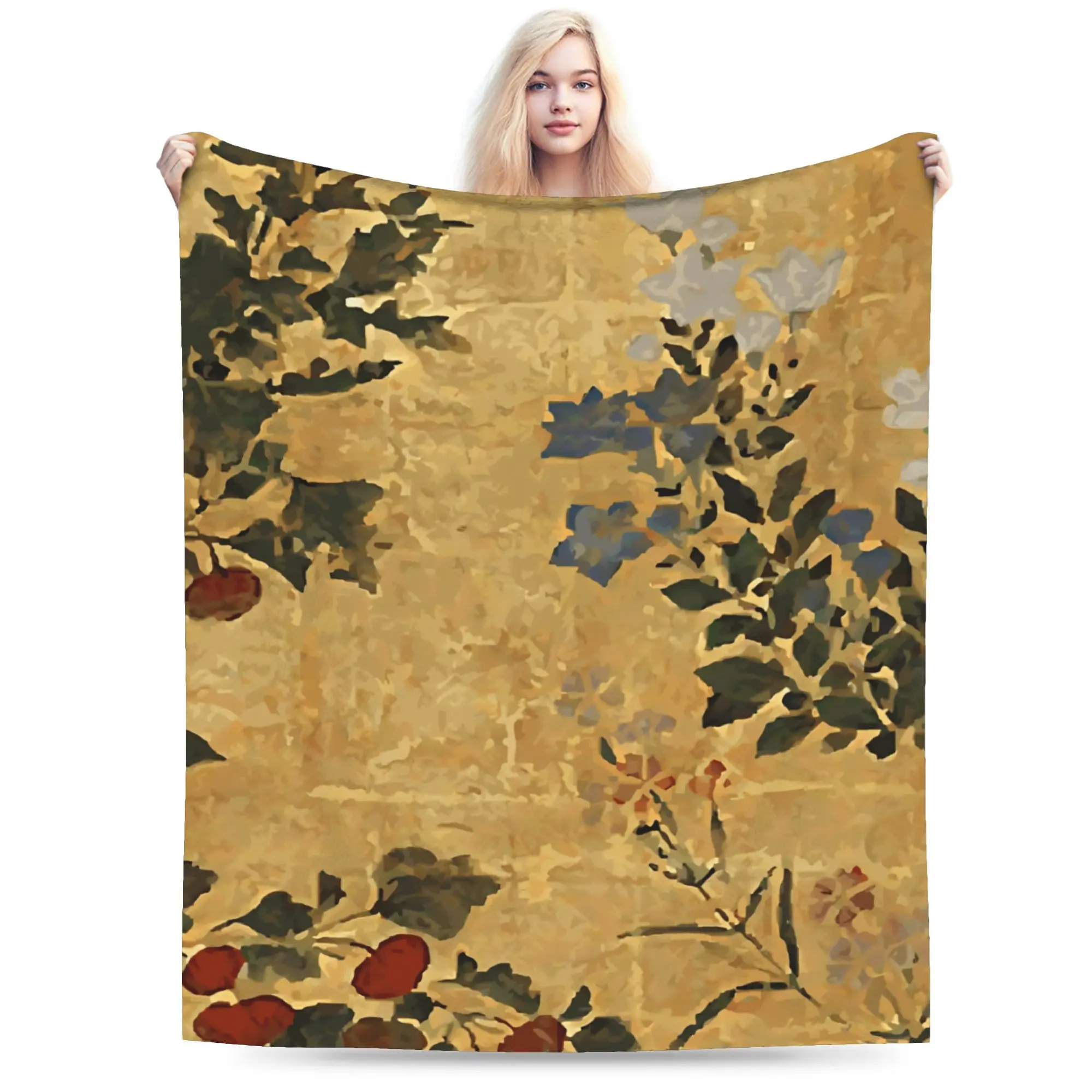 Vintage Poppy  Plush Blanket Children  Flannel Throw Blanket For Home Decor Super Warm Custom Quality Bedspread Gift Idea