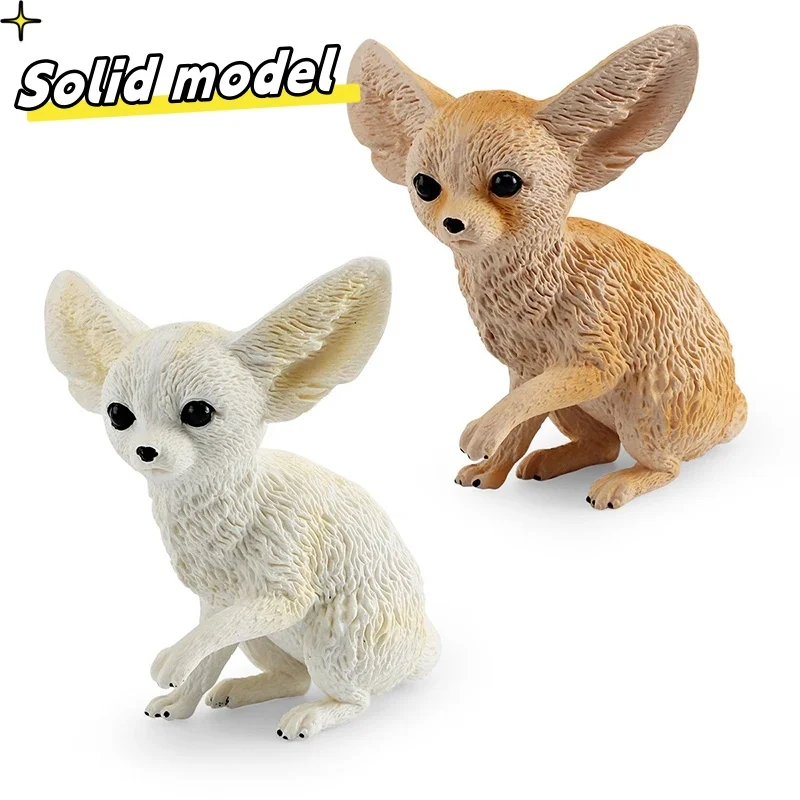 Figuras de raposa selvagem para crianças, fofas, florestas, animais, fennec, raposa, ornamento, brinquedos educativos