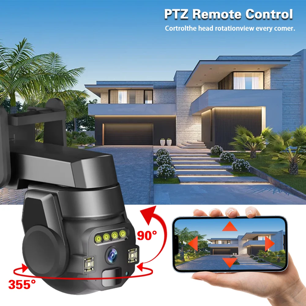 TUYA Outdoor Waterproof 5MP WiFi Security Camera Smart Life PTZ Video Surveillance IP Camera CCTV Auto Tracking Audio smart Cam