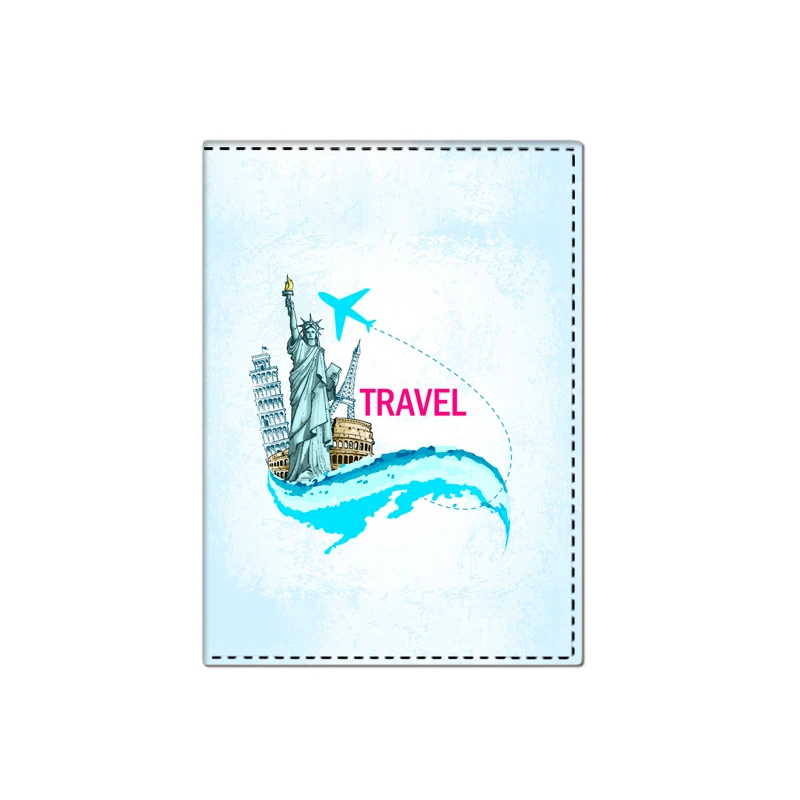 World Travel Passport Cover Girls Boys Travel Passport Holder PU Leather Women Men Credit Card Wallet Ticket Bag Passports Case