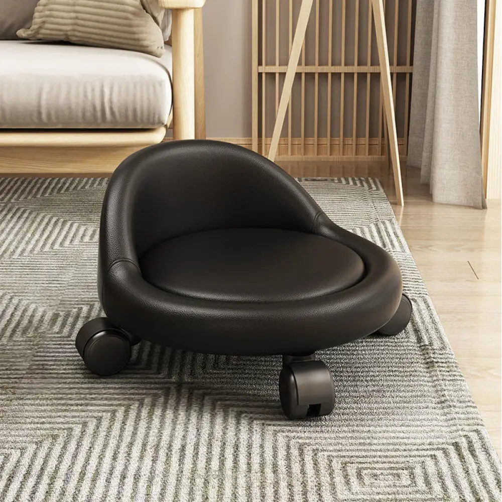 Mobile Rolling Stool Low Profile Seat With Casters For Cleaning Flooring Household Utility Chair Compact Design Stool