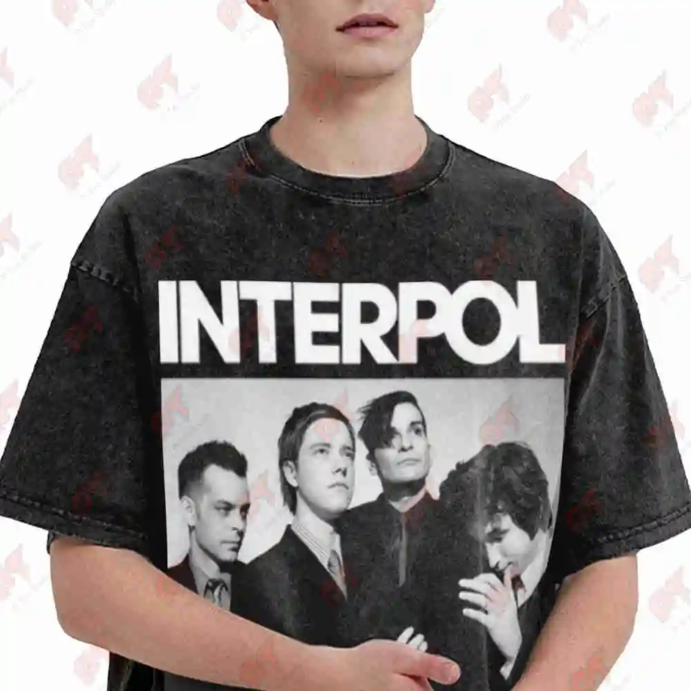 Interpol Band Members Christmas Vintage Washed Tee Pure Cotton T-Shirt