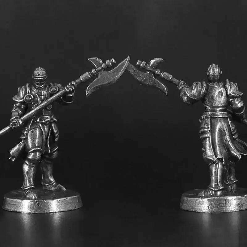 White Brass War Legions Fearless Knight Soldier Models Miniature Figurine Collections Table Game Ornament