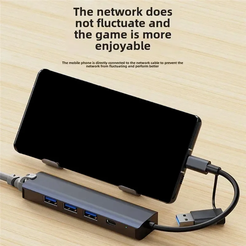 FFYY-USB 3.0 멀티포트 어댑터 USB-C 허브 유형 C 데이터 전송 Pro용 기가비트 이더넷 RJ45 도킹 스테이션