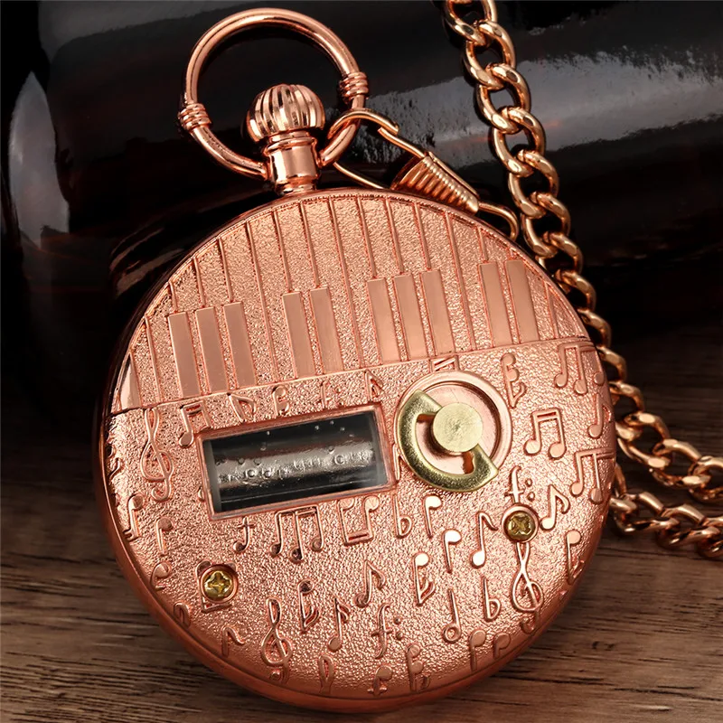 Antique Outer Space Astronauts Design Playing Song Watch Men Women Manual Quartz Pocket Watches with Music Pendant Chain Gift