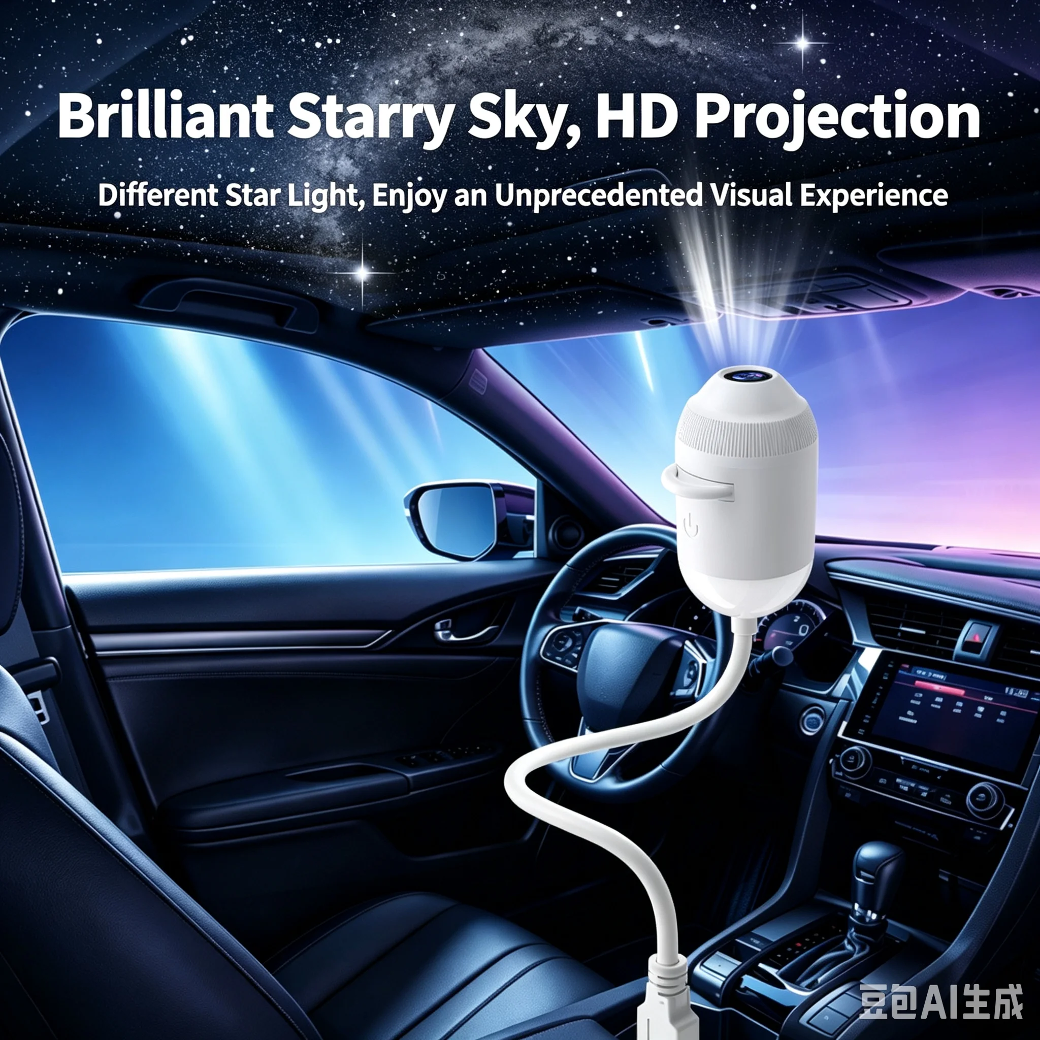 Usb Galaxy Star Projector Night Light, Dreamy Nebula Ambient Lamp For Car Interior Home Bedroom, Soothing Romantic Decor Create