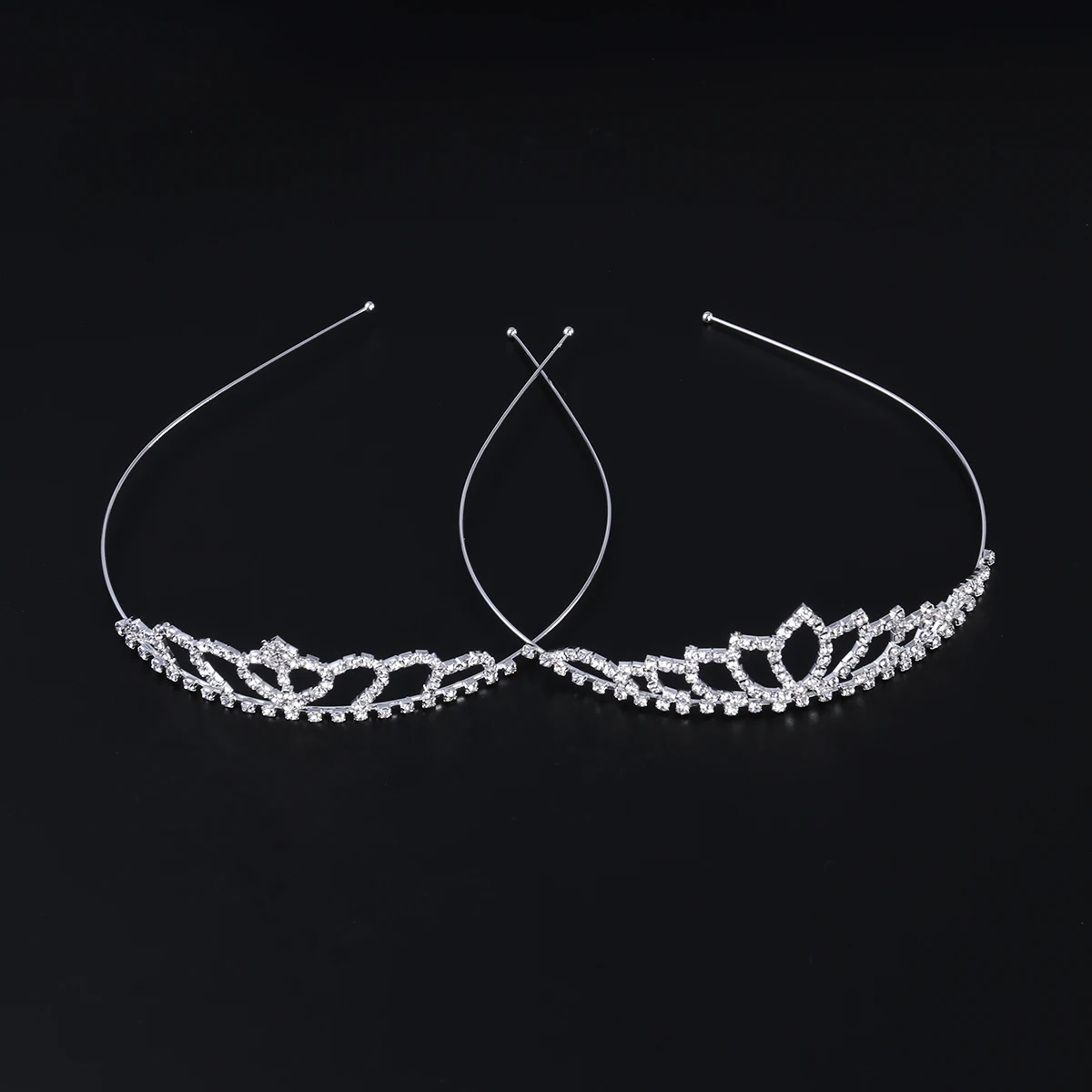 

2 Pieces Bridal Tiara Headband Shining Crystal Rhinestone Crown 14x14x4cm Elegant Wedding Hair Accessories for Prom Engagement