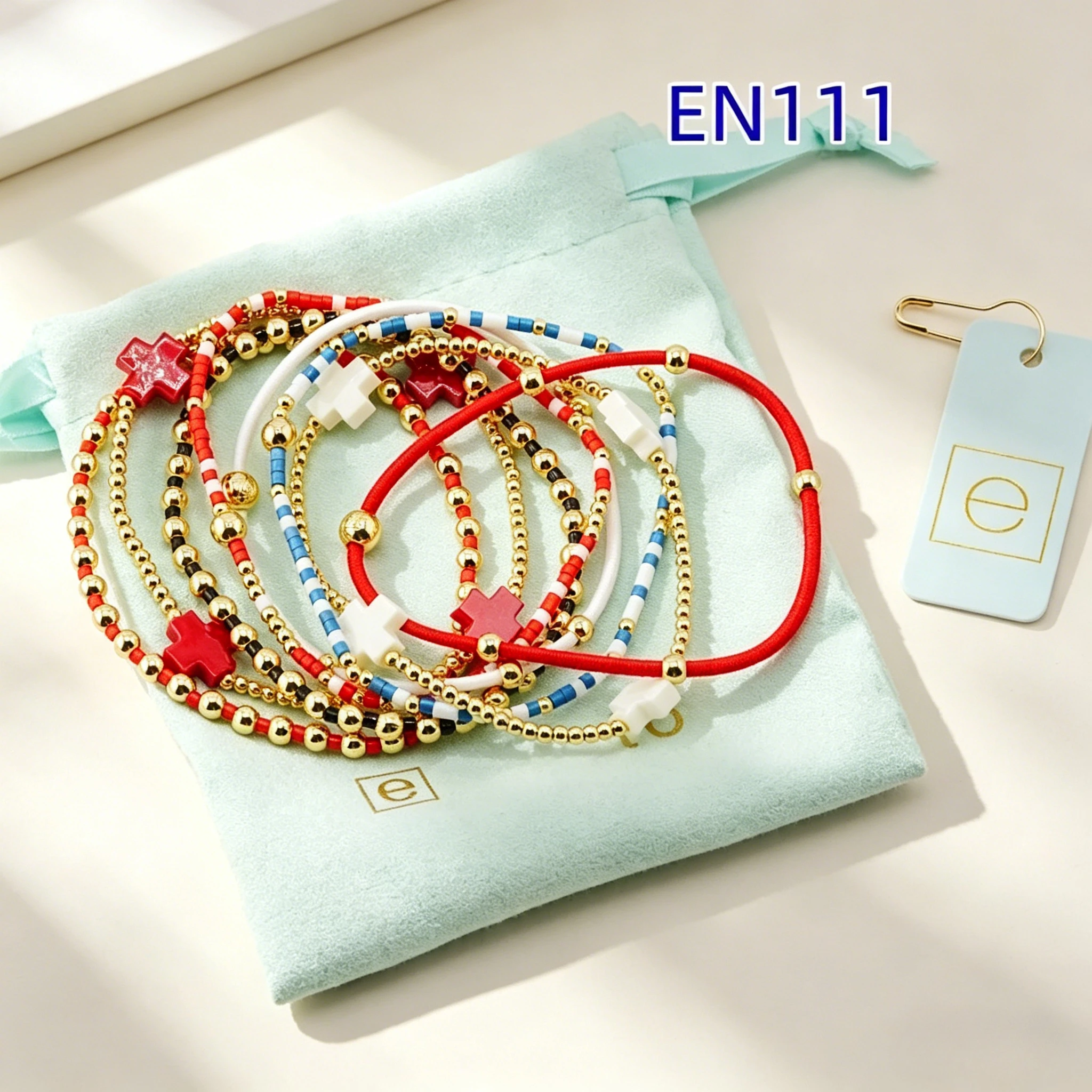 

YEEVAA Fashion Jewelry 8pcs Red Cross Bracelet Set for Women, Unique Gifts