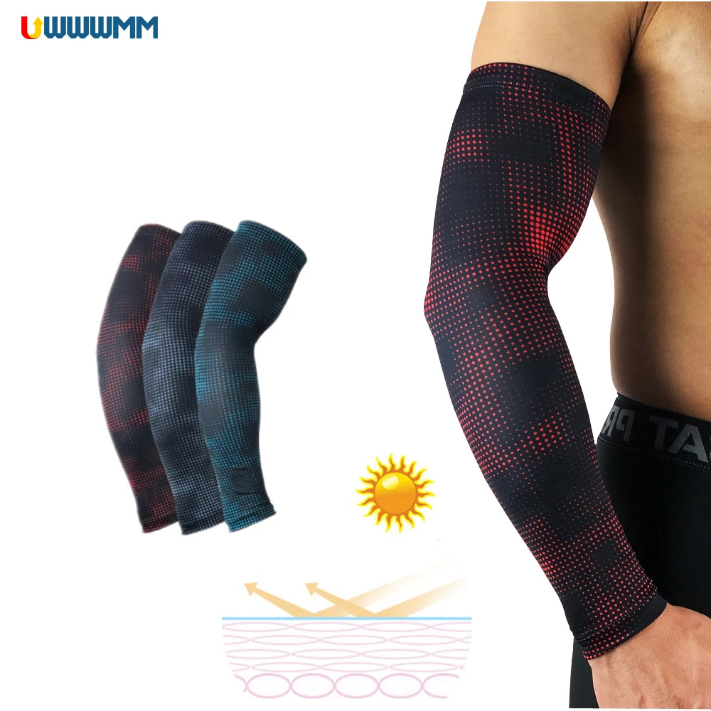 1Pcs UV Sun Protection Cooling Arm Sleeves Compression Athletic Arm Shield Sun Breathable Tattoo Cover Up Sleeve Forearm Sleeve