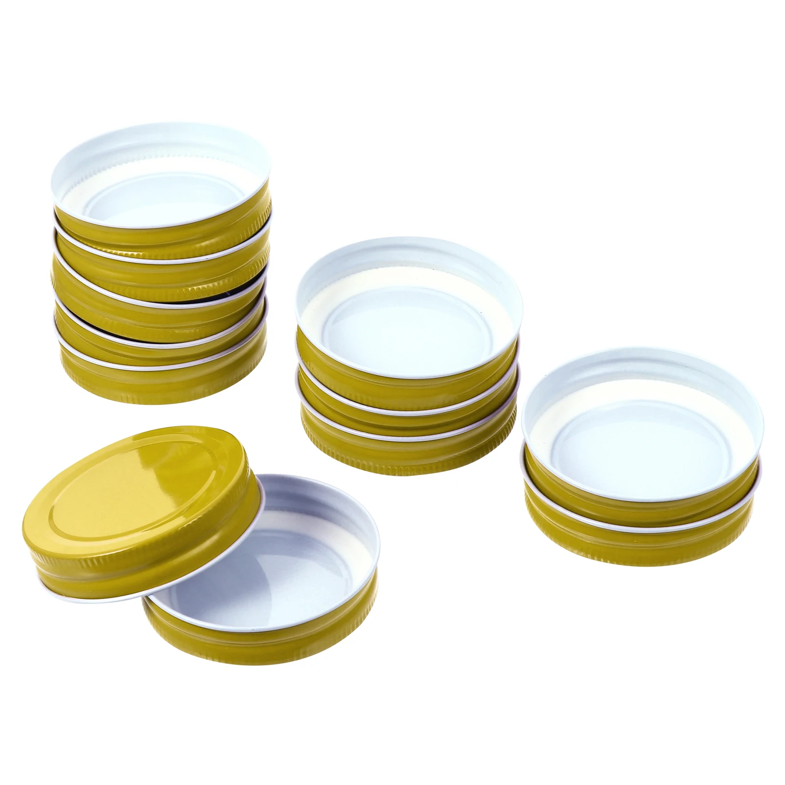 

12pcs Storage Solid Lids Mason Jar Cover Sealing Tinplate Caps Leak Proof Bottle Lids Metal Kitchen Accessories