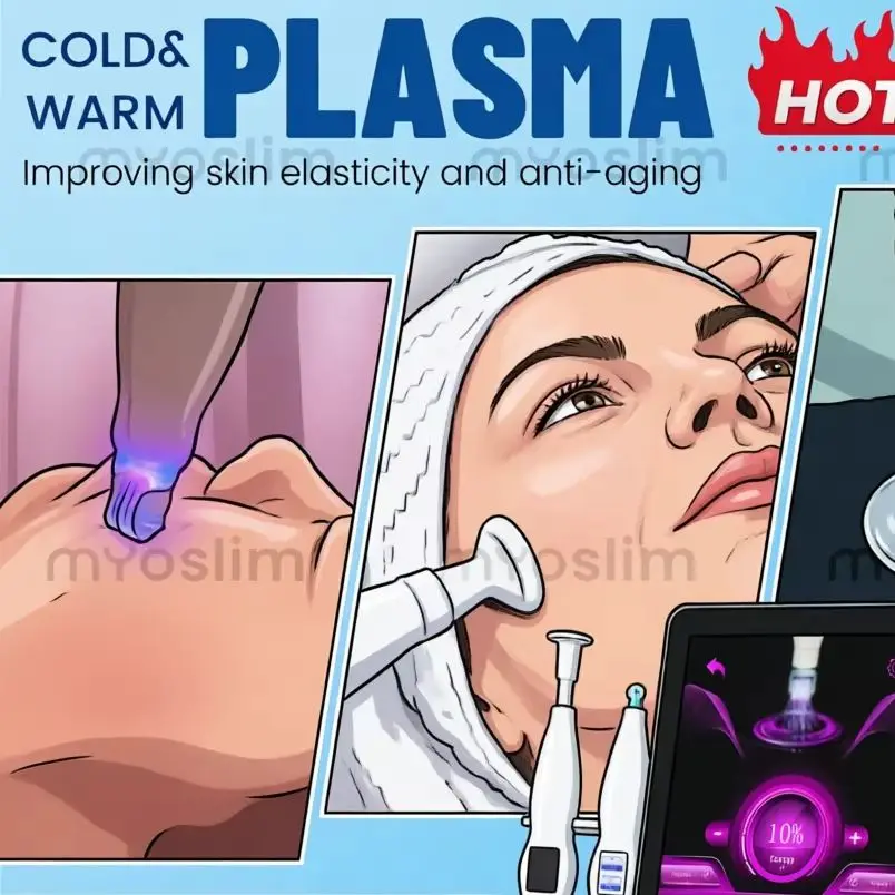 NEW Cold Hot Plasma Machine 8-in-1 Diamond Stamp Ozone Plasma Machine Skin Rejuvenation Anti-Aging Facial Care Beauty Equipment